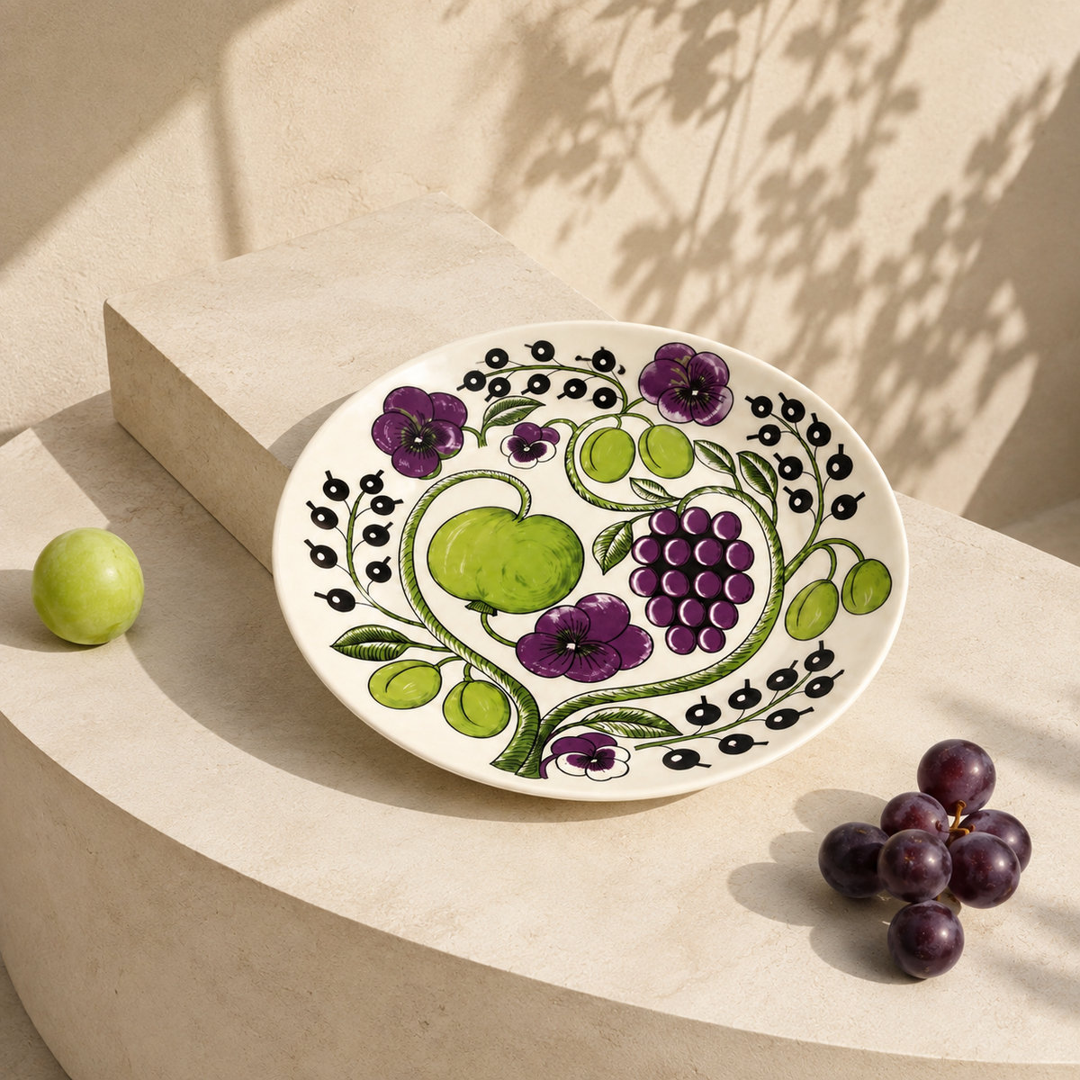 Botanical Reverie Purple Round Plate