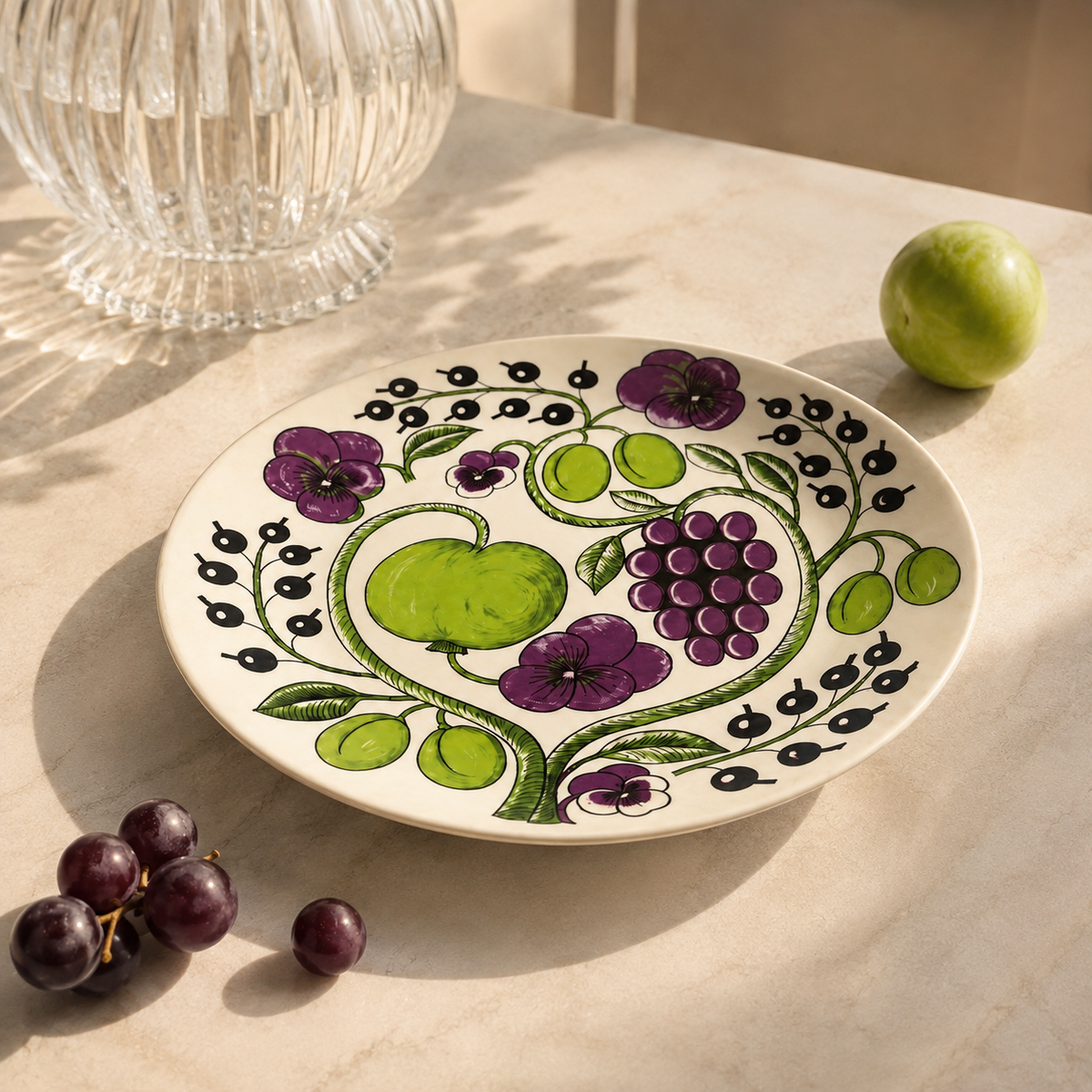 Botanical Reverie Purple Round Plate