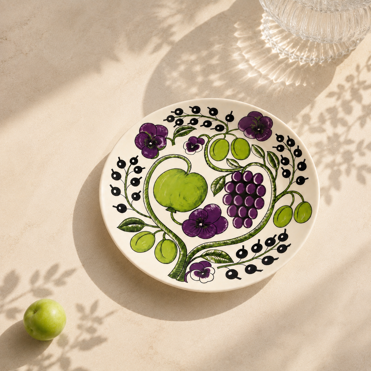 Botanical Reverie Purple Round Plate