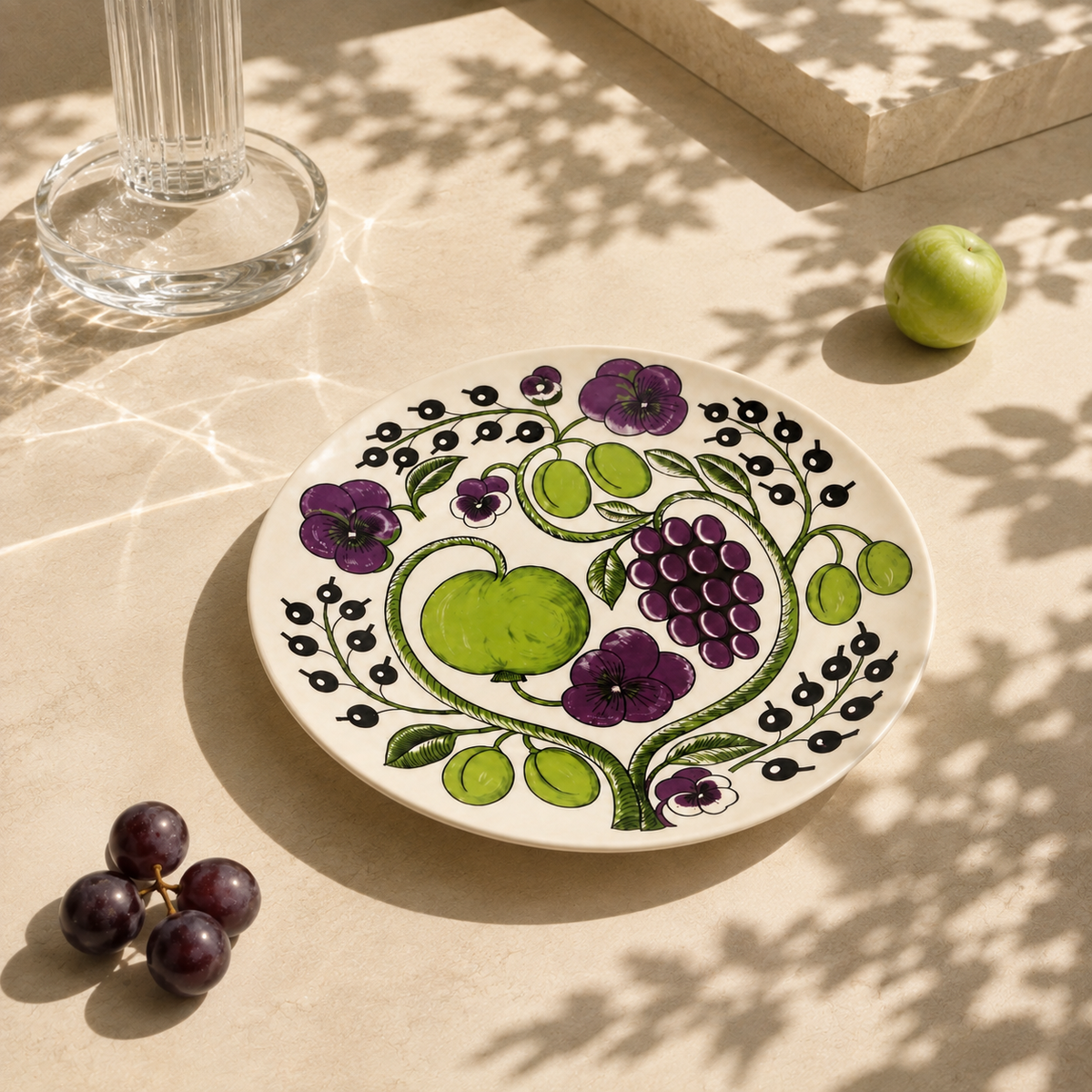 Botanical Reverie Purple Round Plate