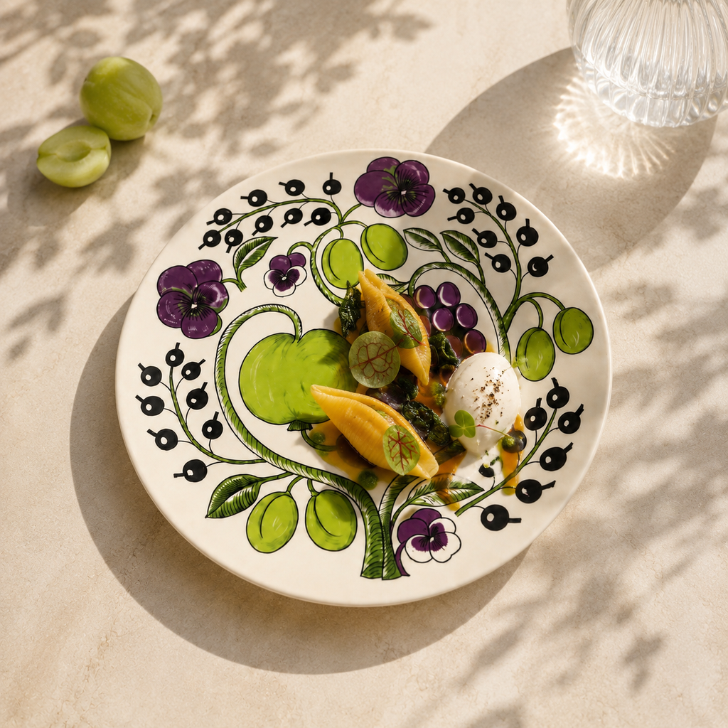 Botanical Reverie Purple Round Plate