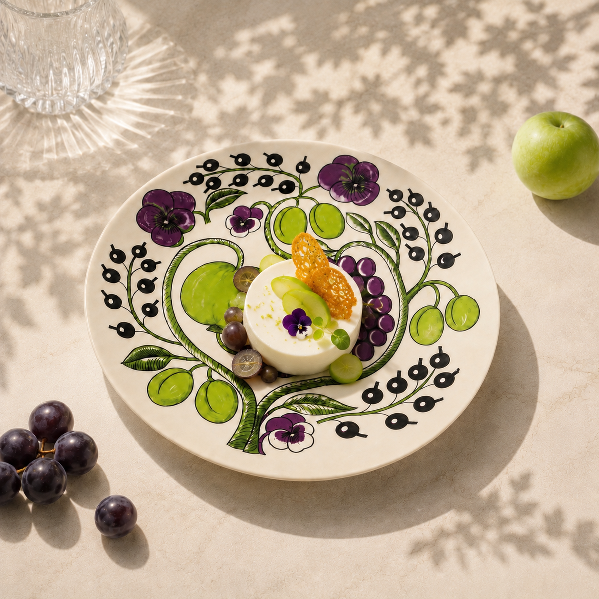 Botanical Reverie Purple Round Plate
