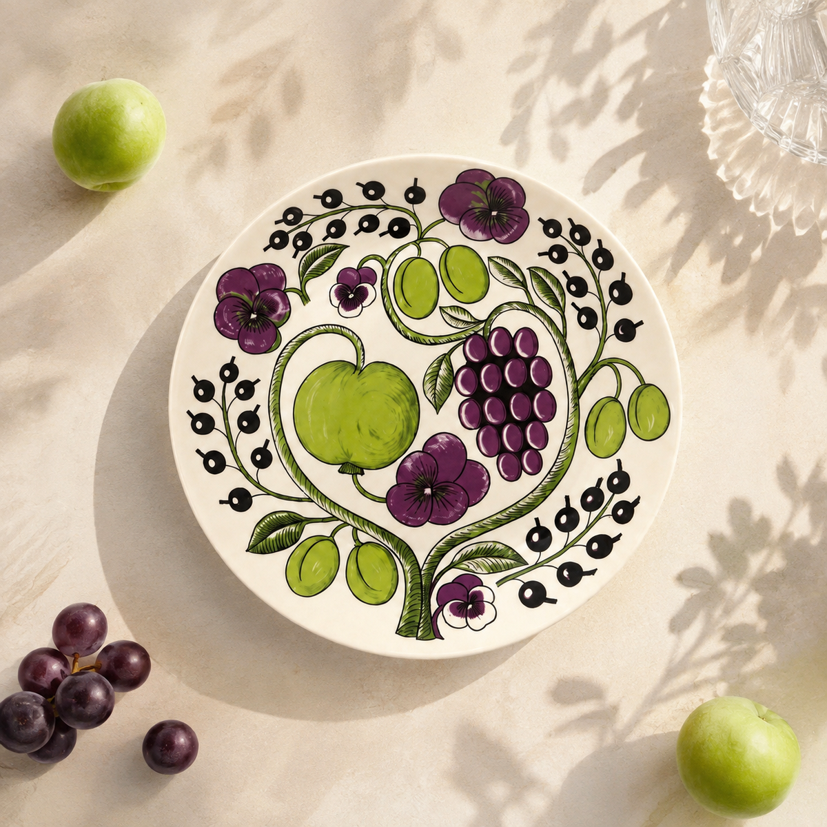 Botanical Reverie Purple Round Plate 26 cm