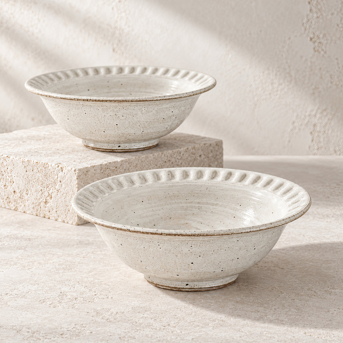 Kasumi Shinogi Rim Bowl — Mino Ware — view 2
