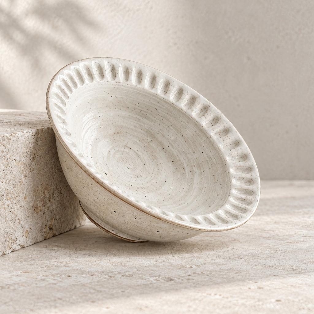 Kasumi Shinogi Rim Bowl — Mino Ware — view 3
