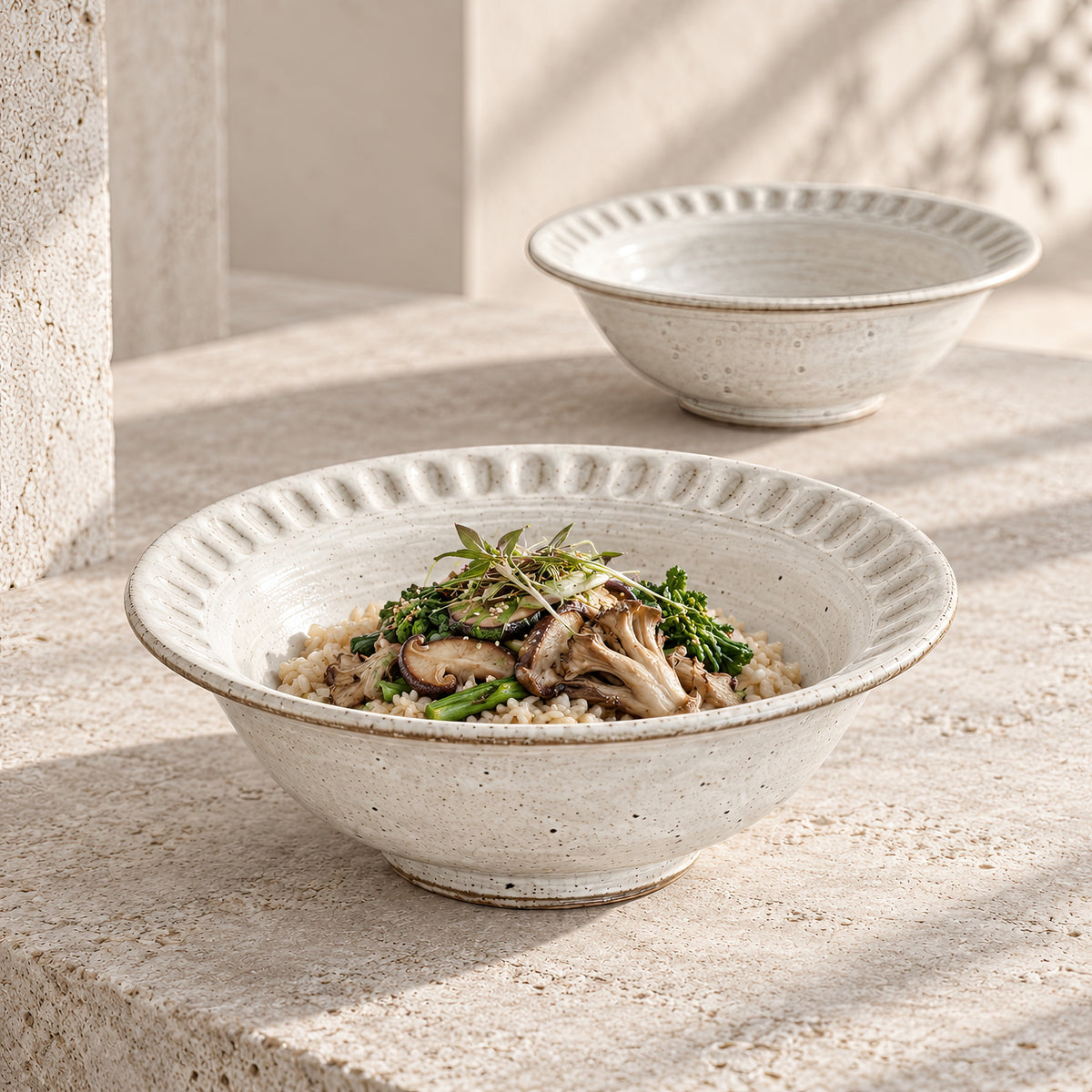 Kasumi Shinogi Rim Bowl — Mino Ware — view 8