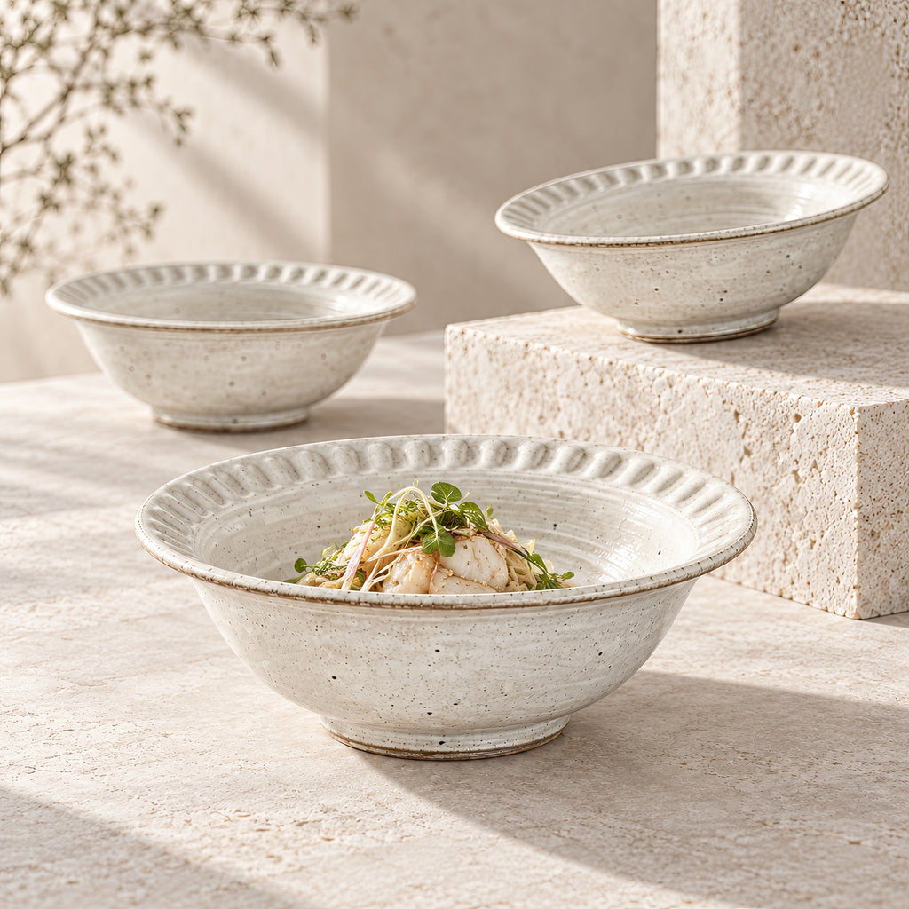 Kasumi Shinogi Rim Bowl — Mino Ware — view 10