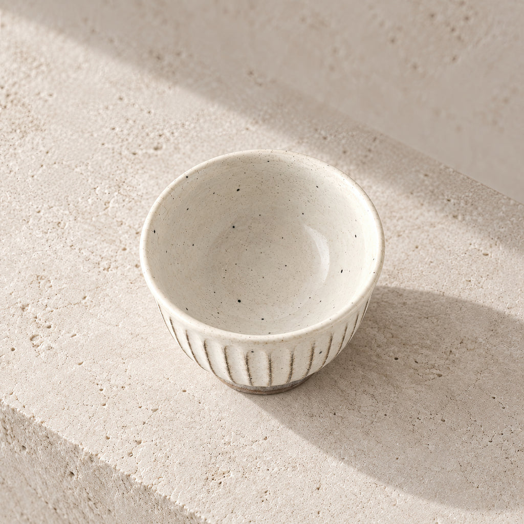 Kasumi Shinogi Sencha Bowl — Mino Ware — view 2