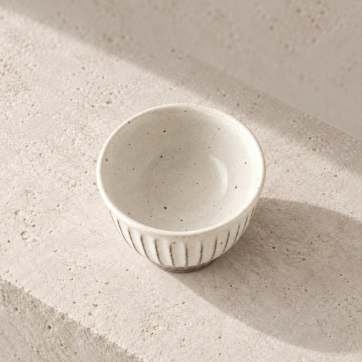 Kasumi Shinogi Sencha Bowl — Mino Ware — view 2