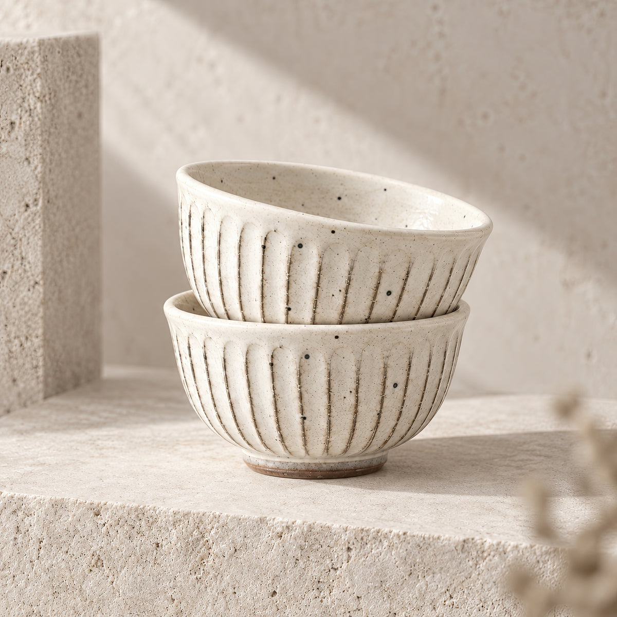 Kasumi Shinogi Sencha Bowl — Mino Ware — view 3