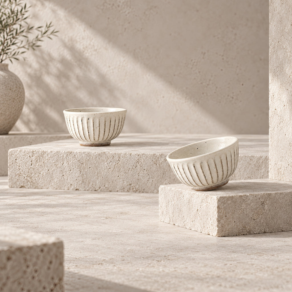 Kasumi Shinogi Sencha Bowl — Mino Ware — view 4