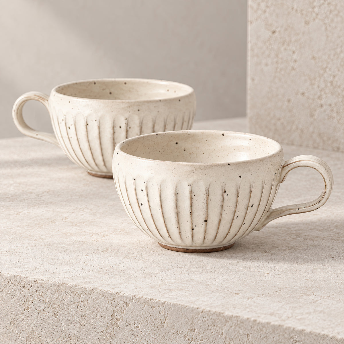 Kasumi Shinogi Soup Cup — Mino Ware — view 3