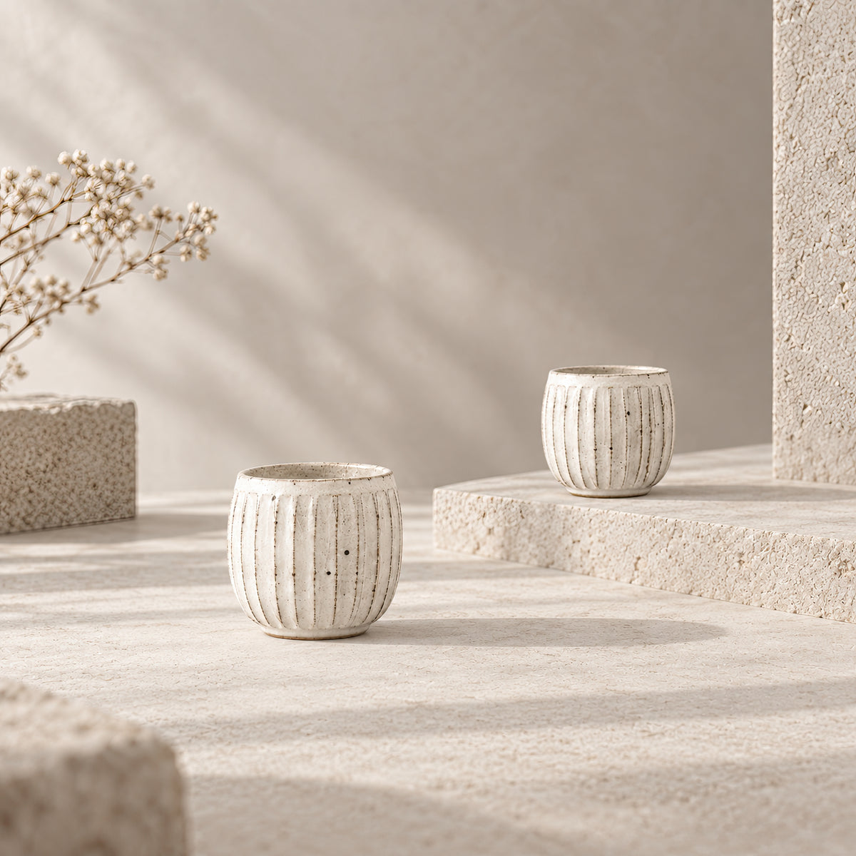Kasumi Shinogi Yunomi Tea Cup — Mino Ware — view 6