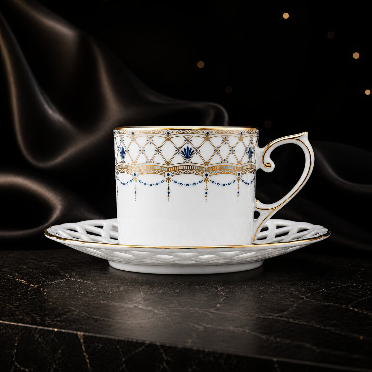 Valesse Azure Coffee Cup & Saucer — 160 ml, image 1