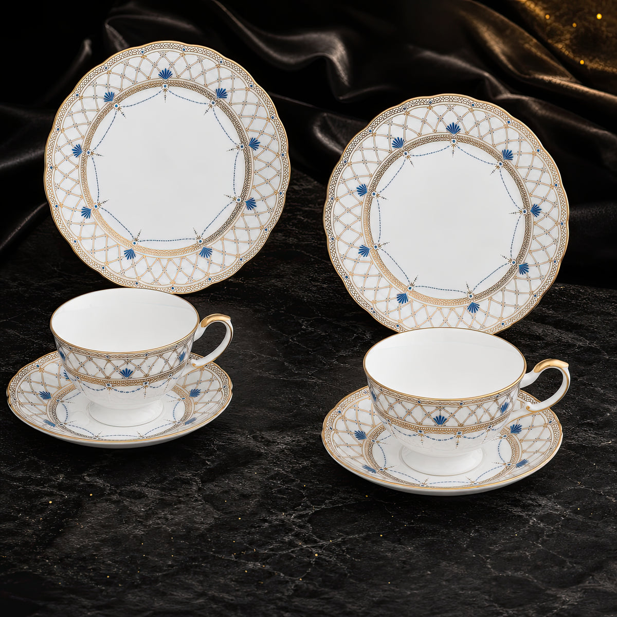 Valesse Azure Tea & Dessert Set for Two — 210 ml, image 6